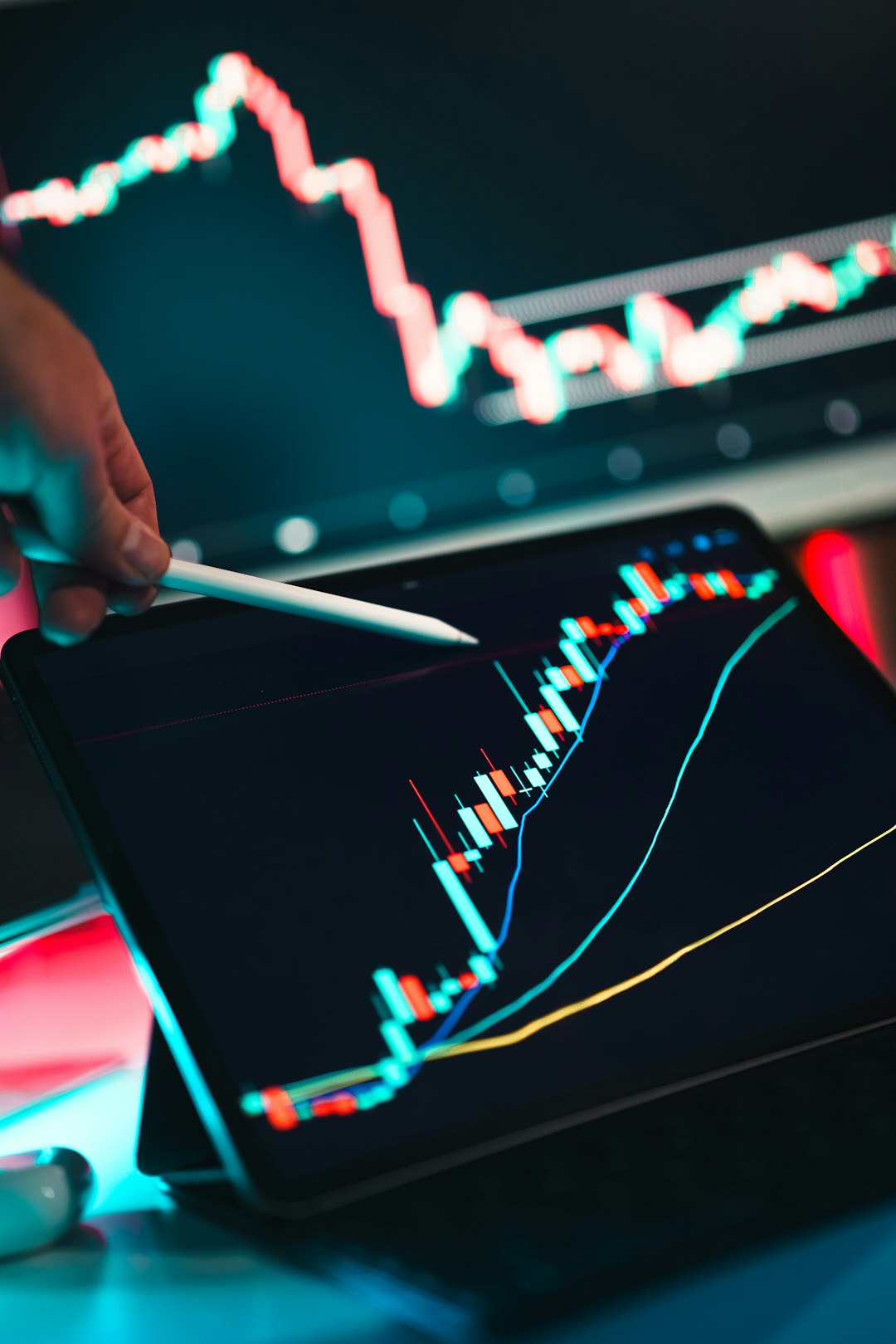 project-01-d crypto currency financial market chart graphic tablet